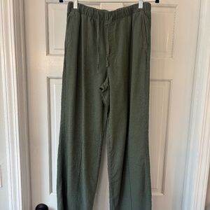 Gap Linen Olive drawstring pants